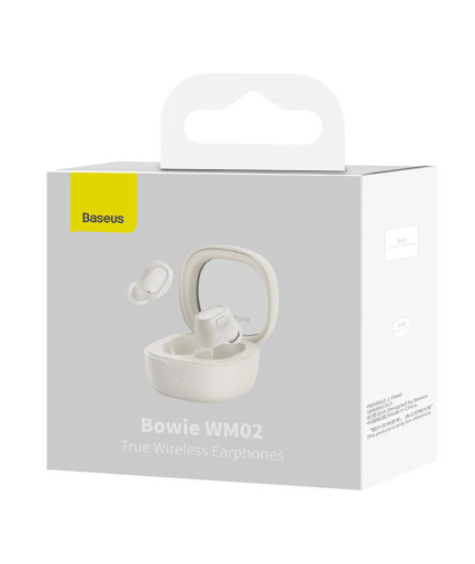 Bluetooth слушалки Baseus Bowie WM02, TWS, Бял – 20759