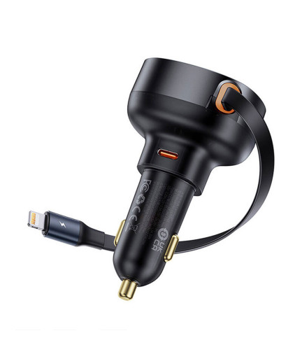Зарядно устройство за кола Baseus Enjoyment Pro, 55W, С Lightning кабел, Черен - 40495