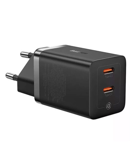 Мрежово зарядно устройство Baseus GaN5 Pro Fast Charger, 40W, 2 x Type-C F, Черен - 40408