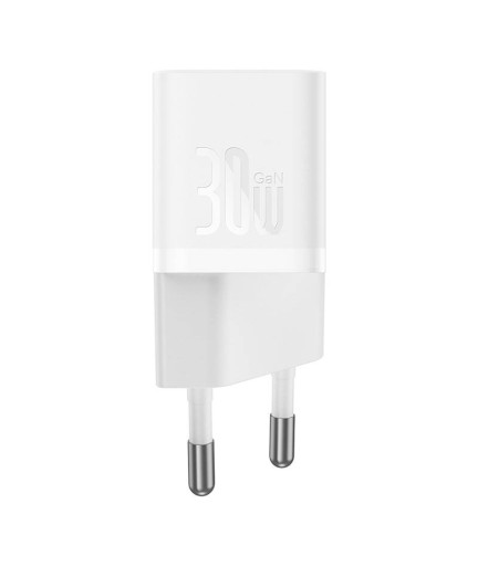 Мрежово зарядно устройство Baseus GaN5S Fast Charger 1C, 30W, 1 x Type-C F, Бял - 40409