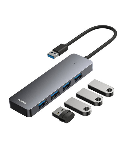 USB хъб Baseus UltraJoy, 4 Порта, USB към 4xUSB 3.0, 0.15m, Сив - 12072
