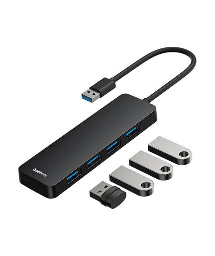 USB хъб Baseus UltraJoy, 4 Порта, USB към 4xUSB 3.0, 0.15m, Черен - 12073