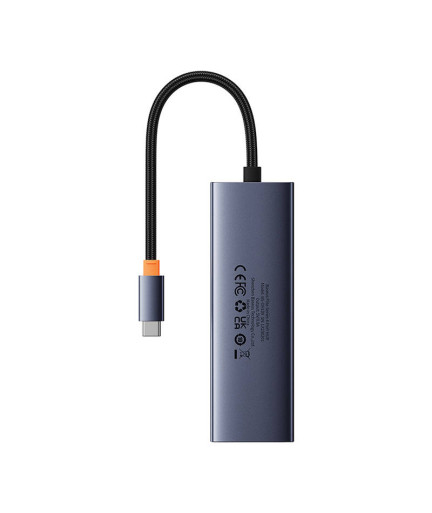 USB хъб Baseus UltraJoy, 5 Порта, Type-C към 3xUSB 3.0, RJ45, PD Сив - 12071