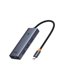 USB хъб Baseus UltraJoy, 5 Порта, Type-C към 4xUSB 3.0, PD, 0.22m, Сив - 12076