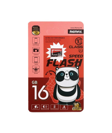 Карта памет Remax Speed Flash, Micro SD, 16GB, Class 10, UHS-1, Червен - 62057
