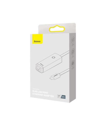 Мрежов адаптер Baseus Lite, Type-C към RJ45, 100Mbps, Сив - 40391