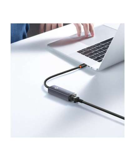 Мрежов адаптер Baseus Lite, Type-C към RJ45, 100Mbps, Сив - 40391