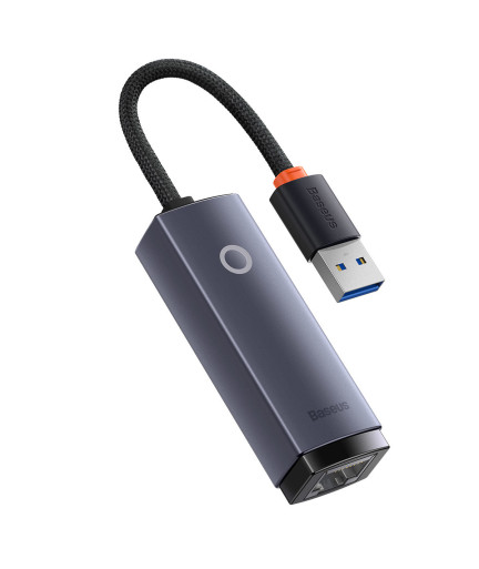 Мрежов адаптер Baseus Lite, USB към RJ45, 1000Mbps, Сив - 40392