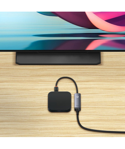 Мрежов адаптер Baseus Lite, USB към RJ45, 1000Mbps, Сив - 40392