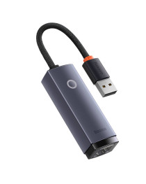 Мрежов адаптер Baseus Lite, USB към RJ45, 100Mbps, Сив - 40390