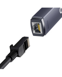 Мрежов адаптер Baseus Lite, USB към RJ45, 100Mbps, Сив - 40390