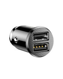 Зарядно устройство за кола Baseus Grain, 3.1A, 2 x USB, Черен - 40511