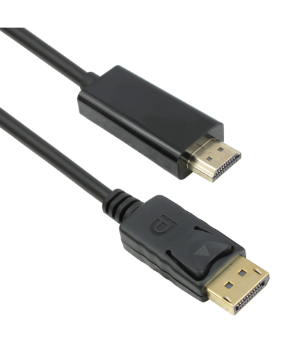 Кабел DeTech DP HDMI M/M, 14+1 cooper, 1.8м, Черен - 18273