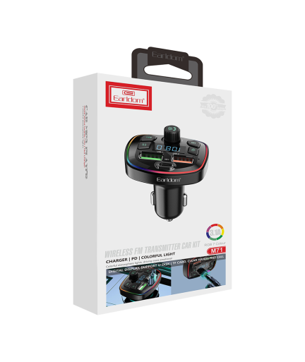 FM Трансмитер Earldom ET-M71, Bluetooth, USB, 3.1A, Черен – 17721