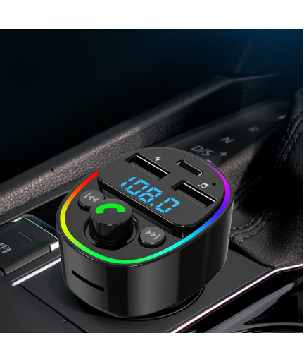 FM Трансмитер Earldom ET-M78, Bluetooth, Micro SD, USB, Type-C, QC, Черен - 17776