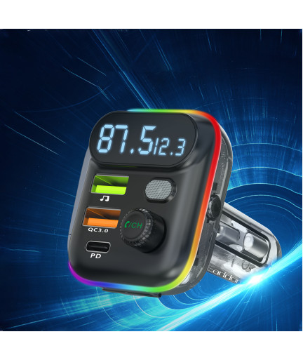 FM Трансмитер Earldom ET-M80, Bluetooth, Micro SD, USB, Type-C, PD, QC, Черен - 17774