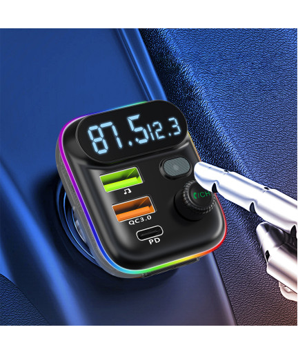 FM Трансмитер Earldom ET-M80, Bluetooth, Micro SD, USB, Type-C, PD, QC, Черен - 17774