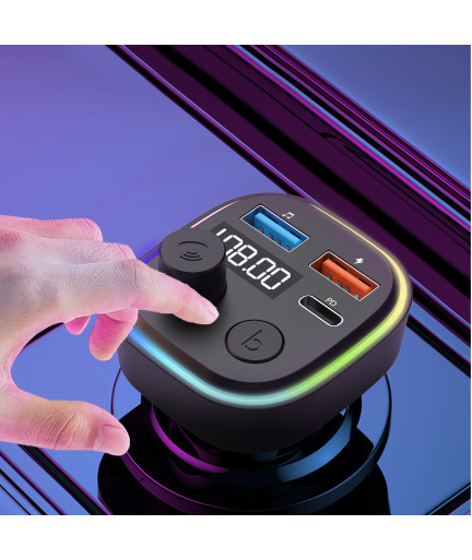FM Трансмитер Earldom ET-M84, Bluetooth, USB, Type-C, PD, 3.1A, Черен - 17773