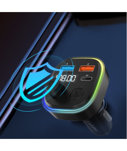 FM Трансмитер Earldom ET-M84, Bluetooth, USB, Type-C, PD, 3.1A, Черен - 17773