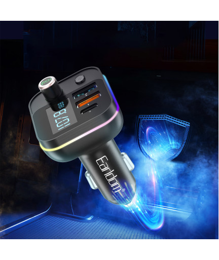FM Трансмитер Earldom ET-M87, Bluetooth, USB, Type-C, PD, 3.1A, Черен - 17770