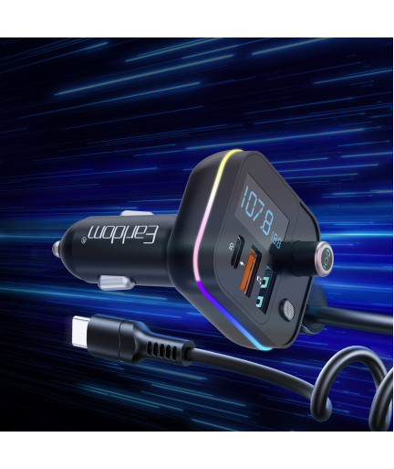 FM Трансмитер Earldom ET-M87, Bluetooth, USB, Type-C, PD, 3.1A, Черен - 17770