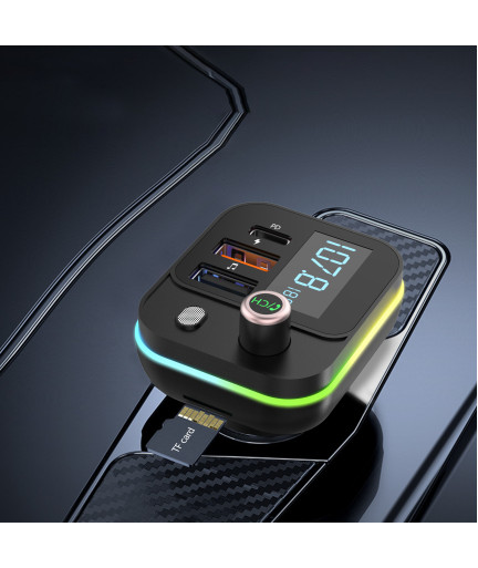 FM Трансмитер Earldom ET-M87, Bluetooth, USB, Type-C, PD, 3.1A, Черен - 17770