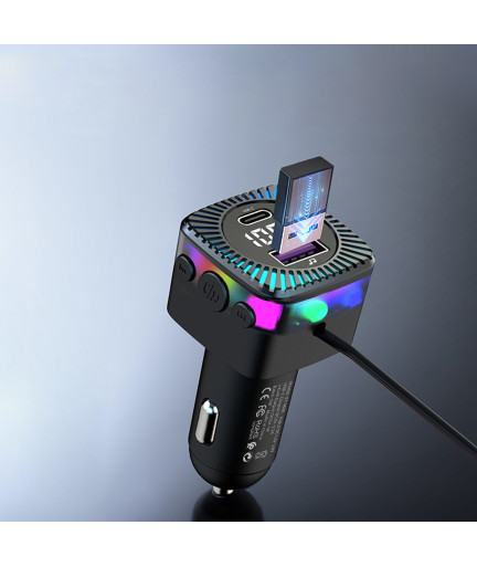 FM Трансмитер Earldom ET-M98, Bluetooth, USB, Type-C, 3.1A, С кабел 3 в 1, Черен - 17768