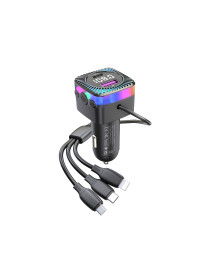 FM Трансмитер Earldom ET-M98, Bluetooth, USB, Type-C, 3.1A, С кабел 3 в 1, Черен - 17768