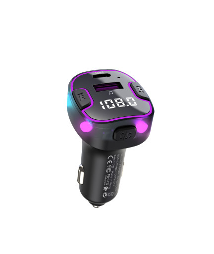 FM Трансмитер Earldom ET-M99, Bluetooth, USB, Type-C, QC, 3.1A, Черен - 17767