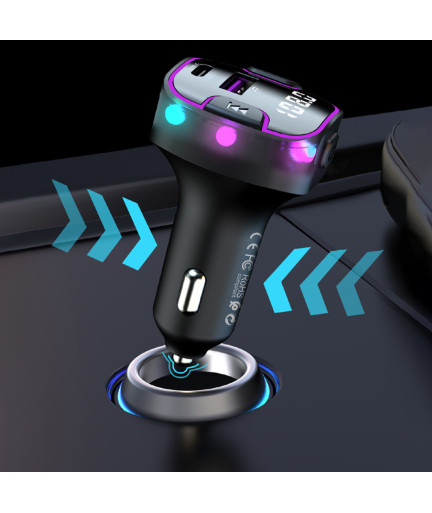 FM Трансмитер Earldom ET-M99, Bluetooth, USB, Type-C, QC, 3.1A, Черен - 17767