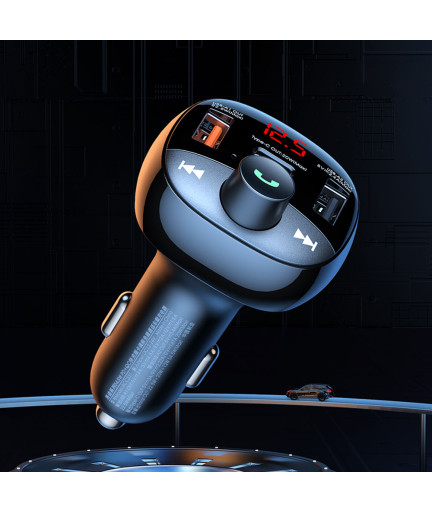 FM Трансмитер Remax Lodi RCC331, Зарядно за кола, 54.5W, Bluetooth, Черен – 40339