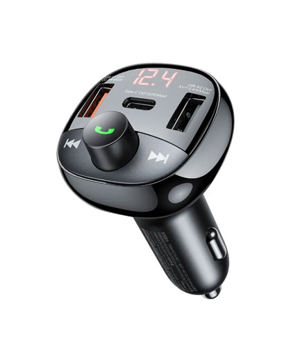 FM Трансмитер Remax Lodi RCC331, Зарядно за кола, 54.5W, Bluetooth, Черен – 40339