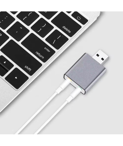 Звукова карта DeTech, USB, 7.1, Сив - 17857