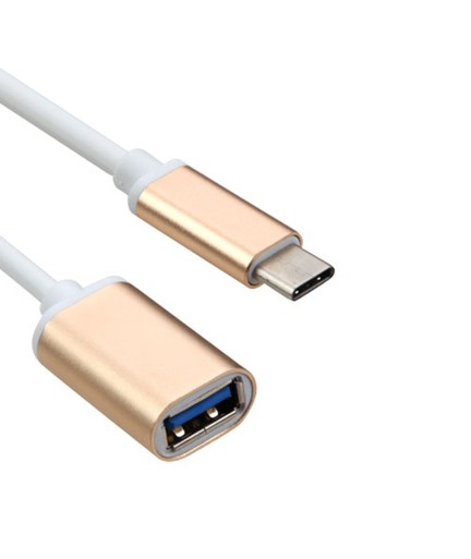 Кабел, No brand, USB Type-C към USB 3.0 F, Златист - 18291