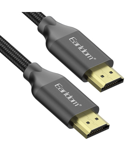 Кабел Earldom ET-W26 HDMI - HDMI, 5м., 4K, С оплетка, Черен - 18386