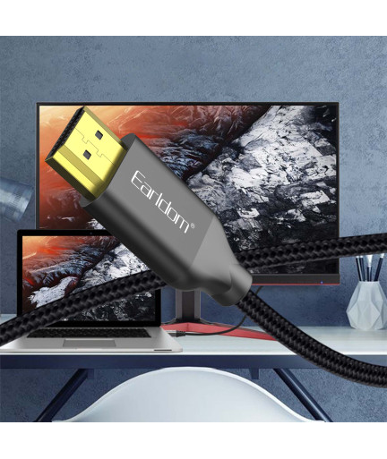 Кабел Earldom ET-W26 HDMI - HDMI, 5м., 4K, С оплетка, Черен - 18386