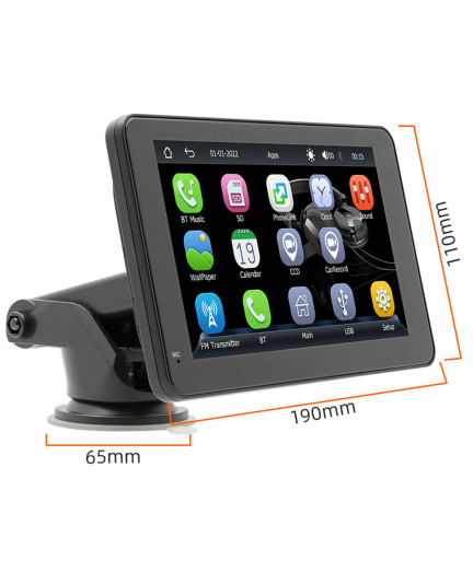 Преносим CarPlay / Android Auto дисплей No brand X5306L, 7", За автомобил - 13312