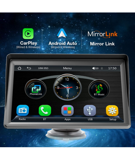 Преносим CarPlay / Android Auto дисплей No brand X600W, 7", За автомобил - 13310