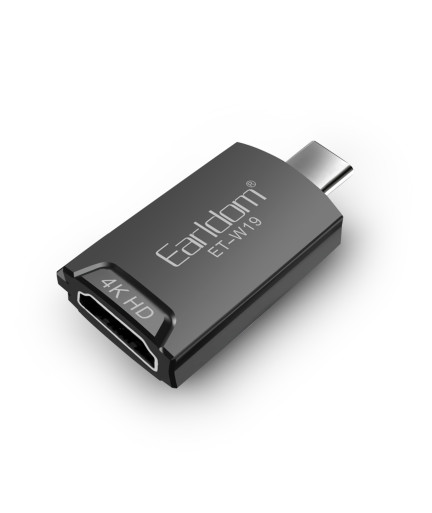Преходник Earldom ET-W19 HDMI (F) към Type-C, HD 4K, Сив - 40376