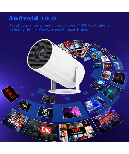 Проектор No brand HY300 PRO, 40-130", 1280*720P, Бял - 13344