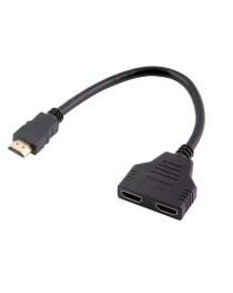 Сплитер DeTech, HDMI (M) - 2*HDMI(F), Черен - 17861