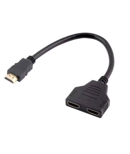 Сплитер DeTech, HDMI (M) - 2*HDMI(F), Черен - 17861