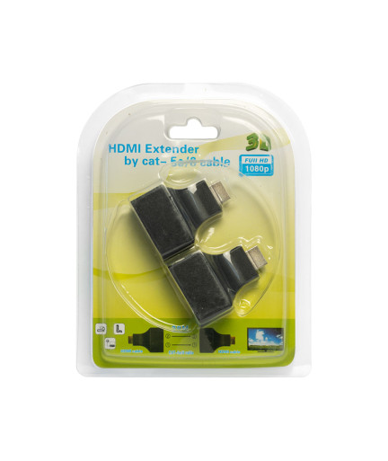 HDMI удължител, No brand, През LAN CAT-5e/6, Черен - 17165