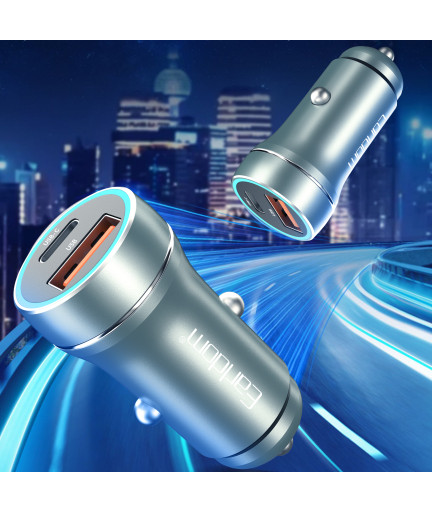 Зарядно устройство за кола Earldom ES-CC29, 30W, USB QC3.0, PD, С Type-C PD кабел, Сребрист - 40351