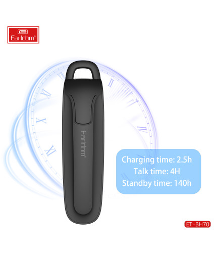 Bluetooth слушалка Earldom ET-BH70, Handsfree, Черен – 17908