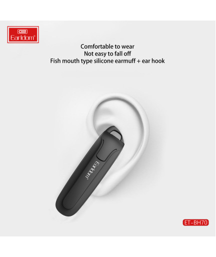 Bluetooth слушалка Earldom ET-BH70, Handsfree, Черен – 17908