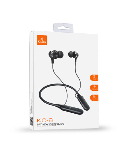 Bluetooth слушалки Kisonli KC-6, Черен – 20792