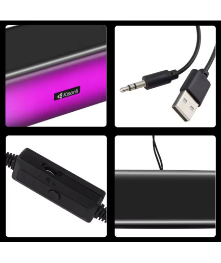 Тонколона Kisonli i-630, Bluetooth, AUX, 2x3W, Черен - 22232