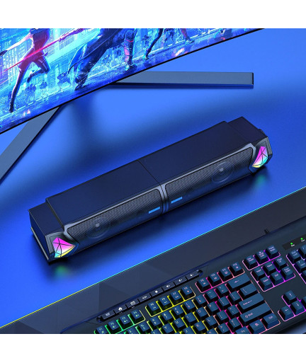 Тонколони Onikuma L1, 2x5W, USB, RGB, Черен - 22272
