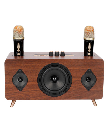 Тонколона Kisonli G105, Караоке, Bluetooth, USB, SD, AUX, Кафяв - 22304